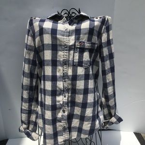 Hollister women's studded flannel size M